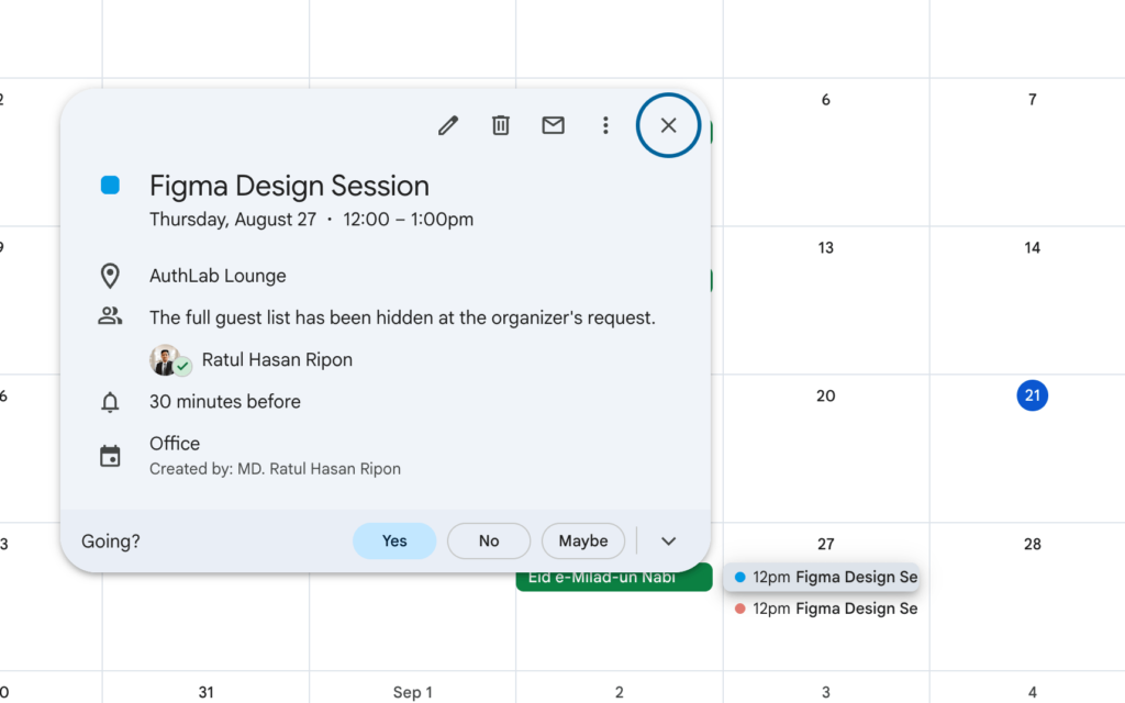 test google calendar sync