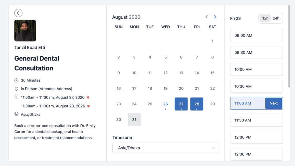 save and test multiple booking