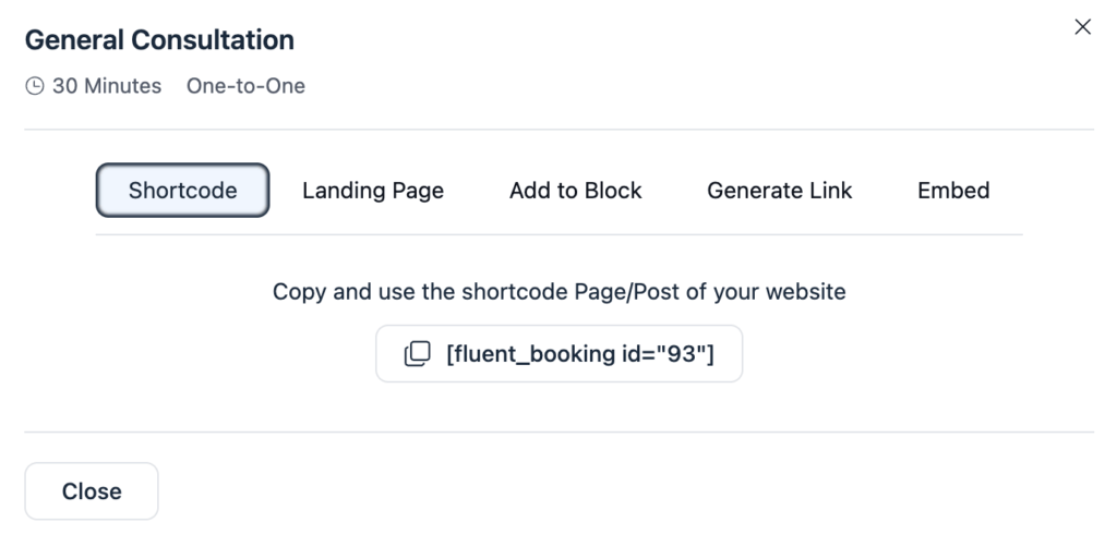 embed booking page