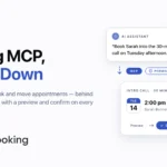 FluentBooking 2.4.0 release banner announcing the booking MCP server for AI agents and the release's security hardening