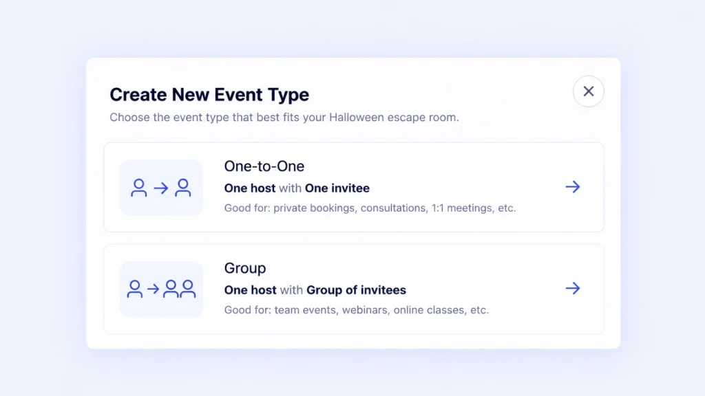 Create a One-to-One Event